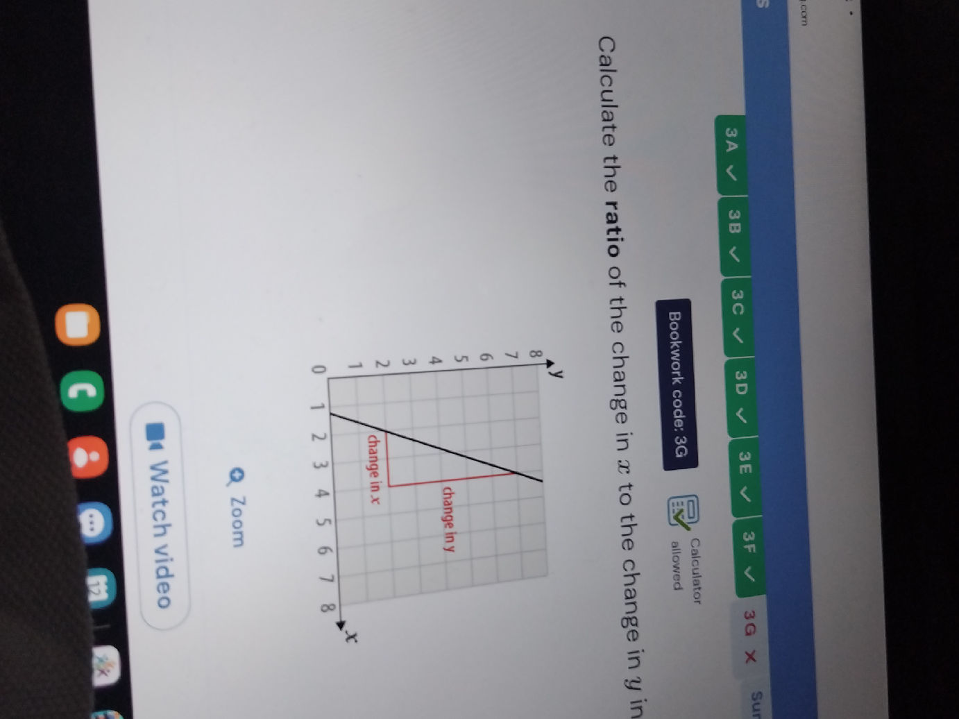 Calculate the ratio of the change in $x$ to | StudyX
