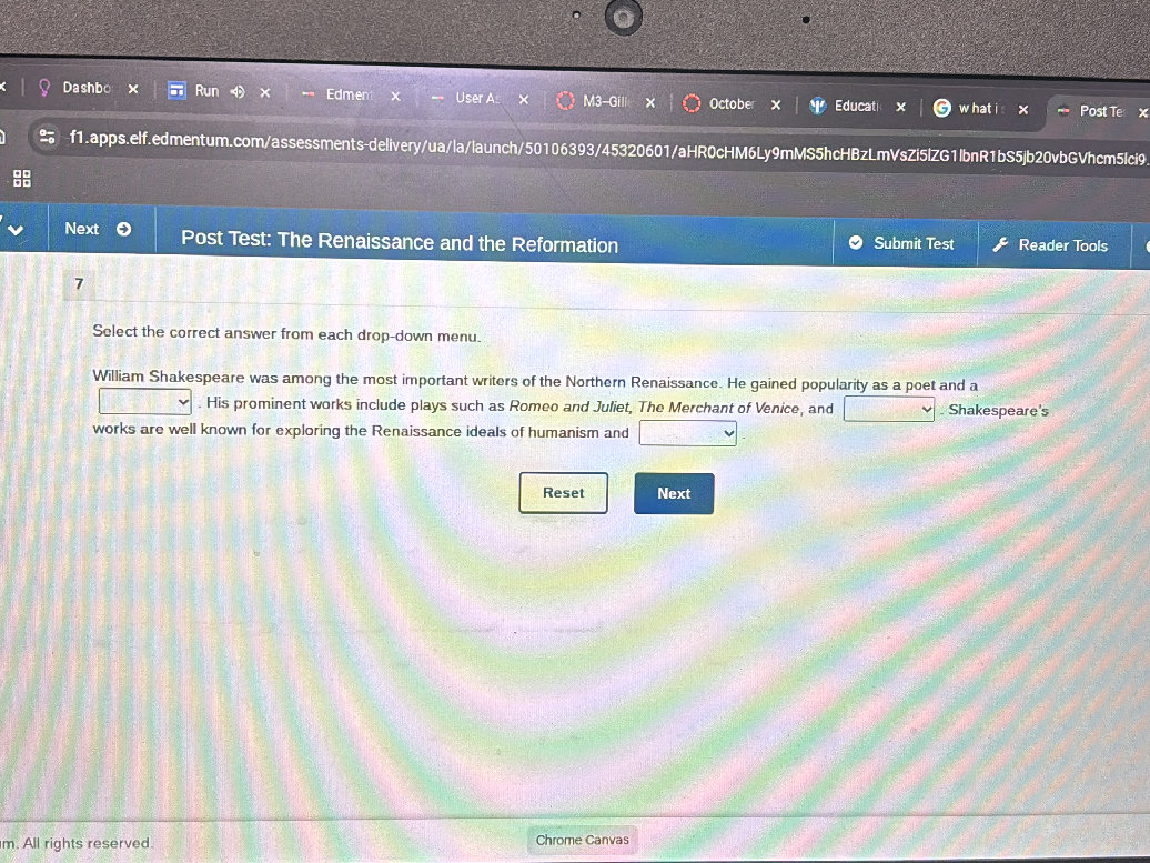 Select the correct answer from each | StudyX