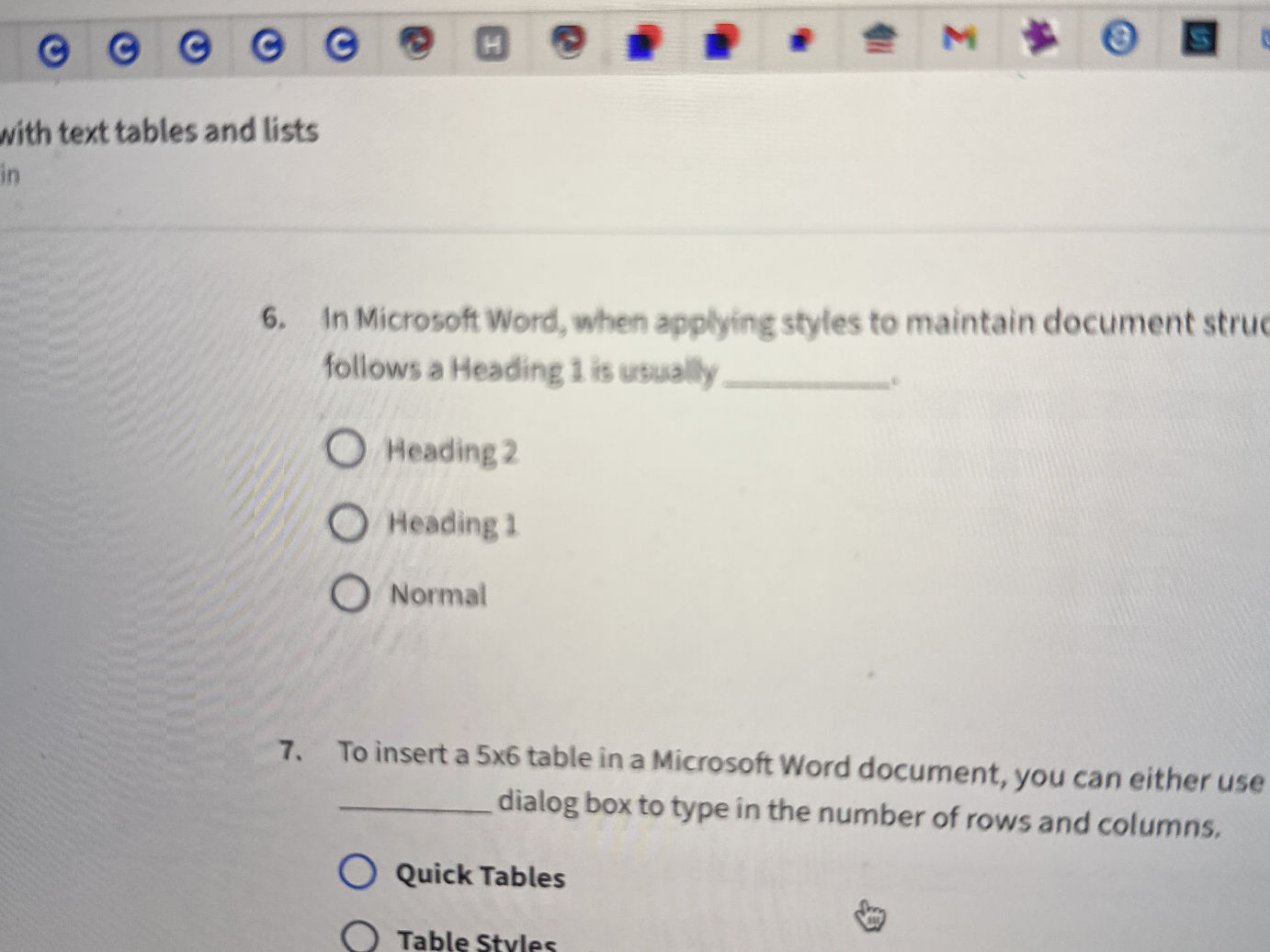 6. In Microsoft Word, when applying styles | StudyX