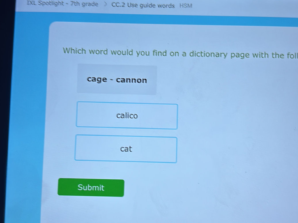 Which word would you find on a dictionary