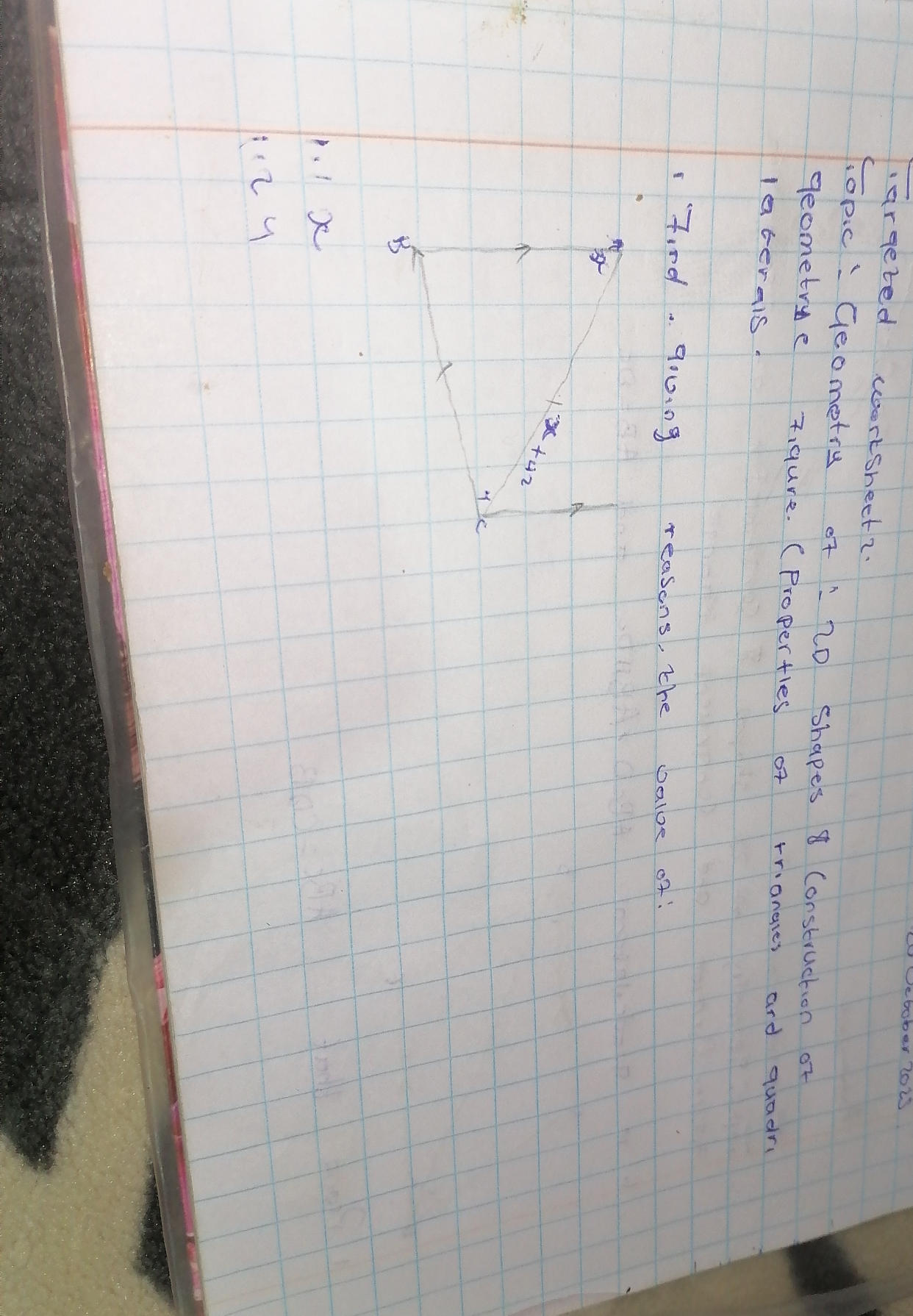 Targeted Worksheet 2. Topic: Geometry of 2D | StudyX
