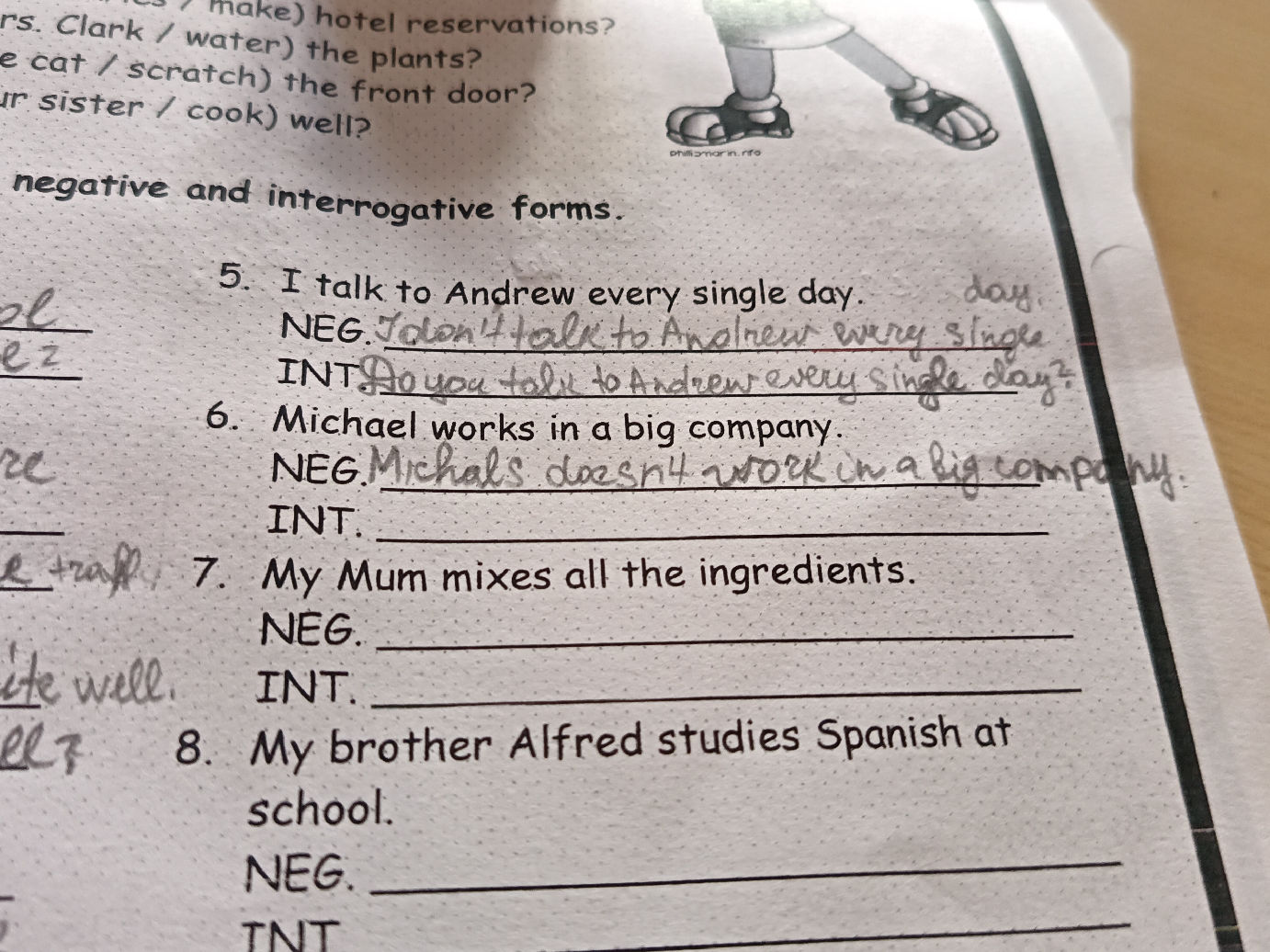 Instructions: Write the negative and | StudyX