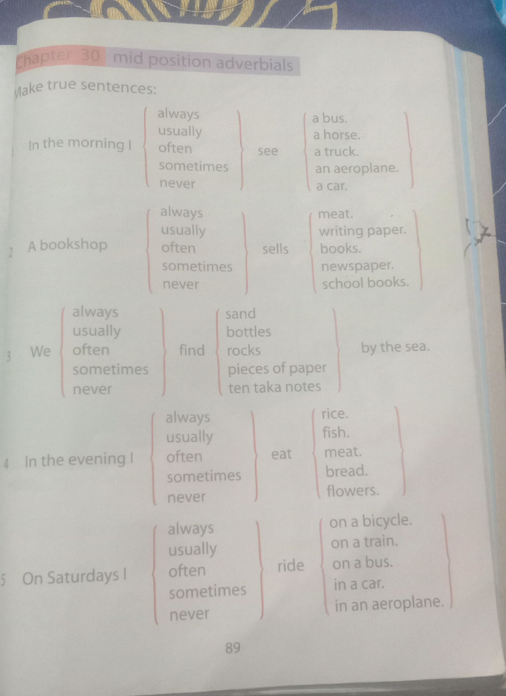 Mid Position Examples English Chapter 30 mid position adverbials Make | StudyX