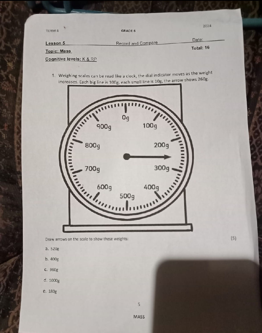 Scale Like Clock 1. Weighing scales can be read like a clock, | StudyX