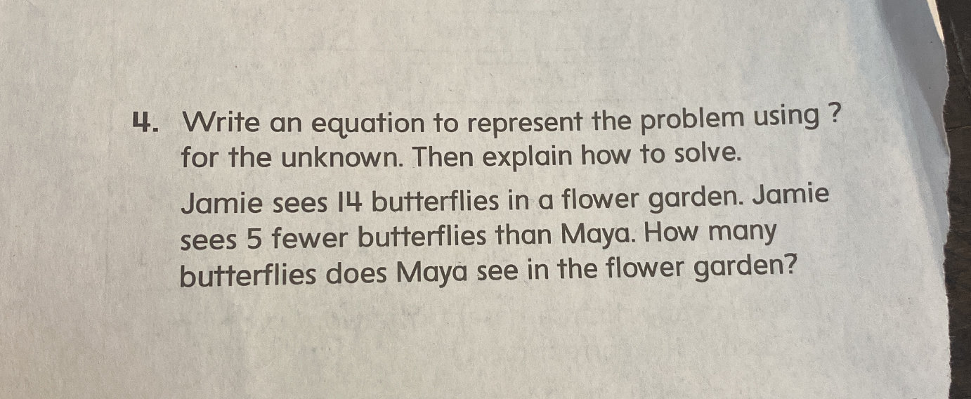 4. Write an equation to represent the | StudyX