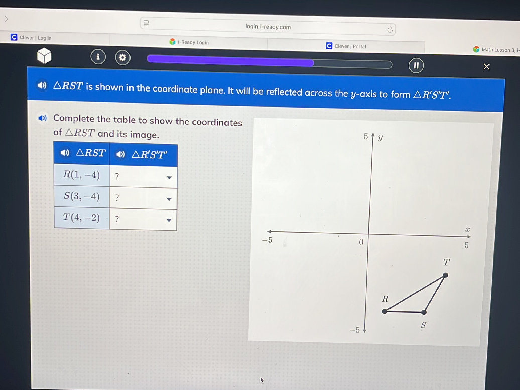 $ RST$ is shown in the coordinate plane. It | StudyX