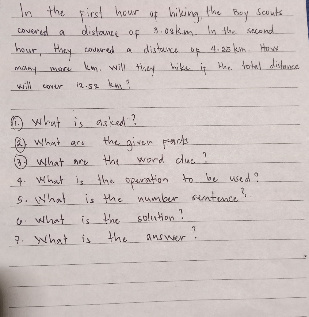 Benjamin Hiking Math Question In the first hour of hiking, the Boy Scouts | StudyX