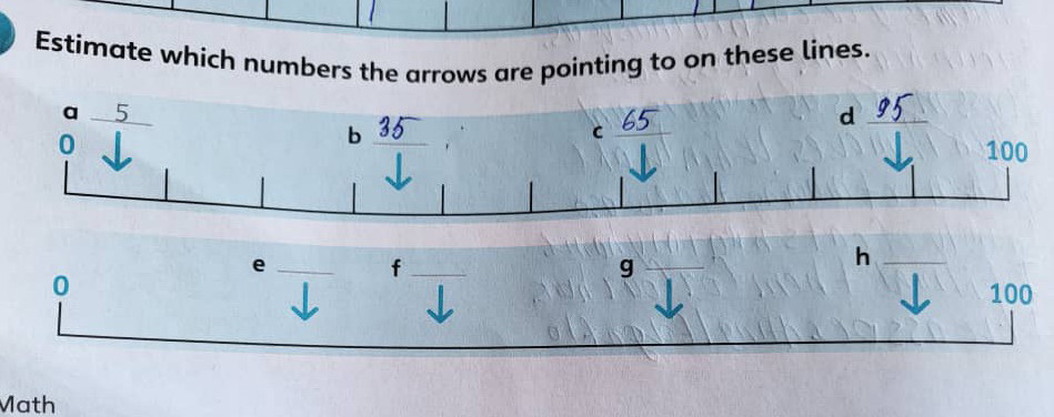 Estimate which numbers the arrows are | StudyX