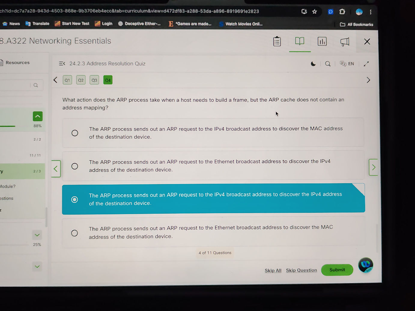 What action does the ARP process take when a | StudyX