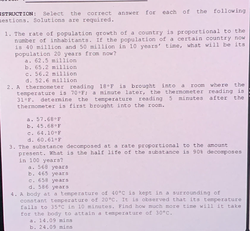 INSTRUCTION: Select the correct answer for | StudyX