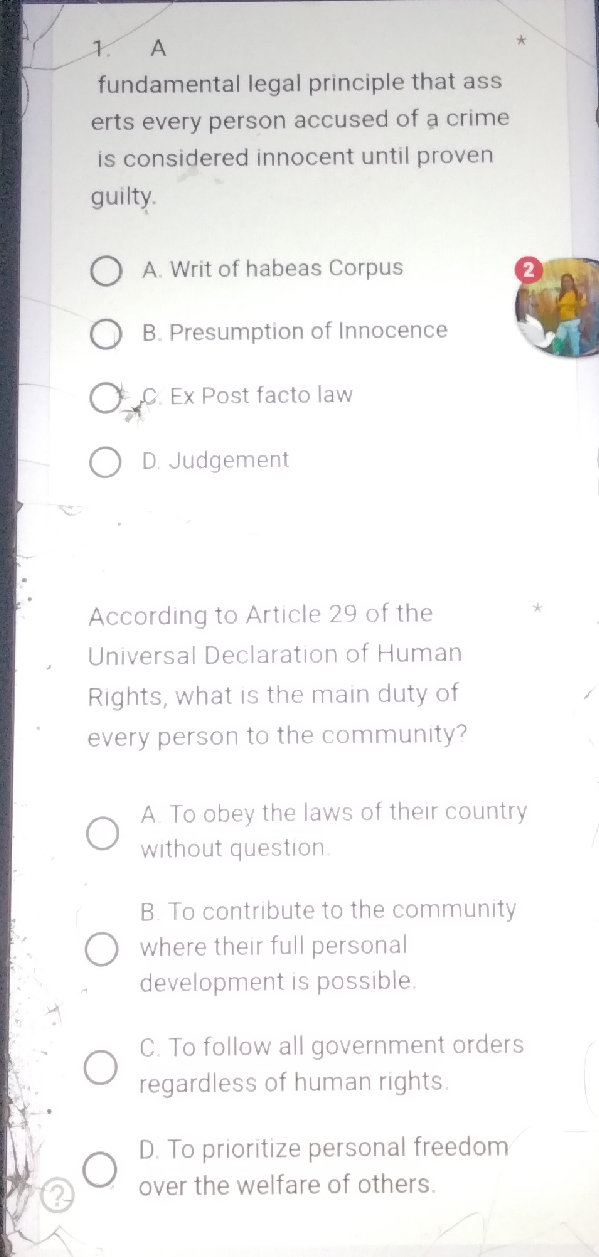 1. A fundamental legal principle that | StudyX