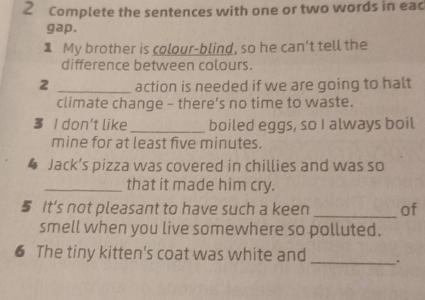 2 Complete the sentences with one or two | StudyX