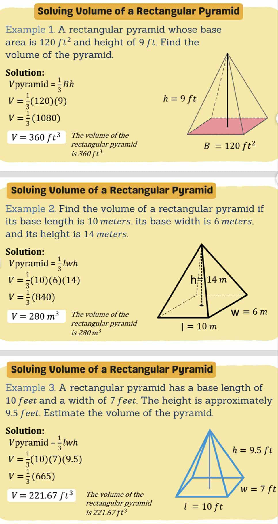 Example 1. A rectangular pyramid whose base | StudyX