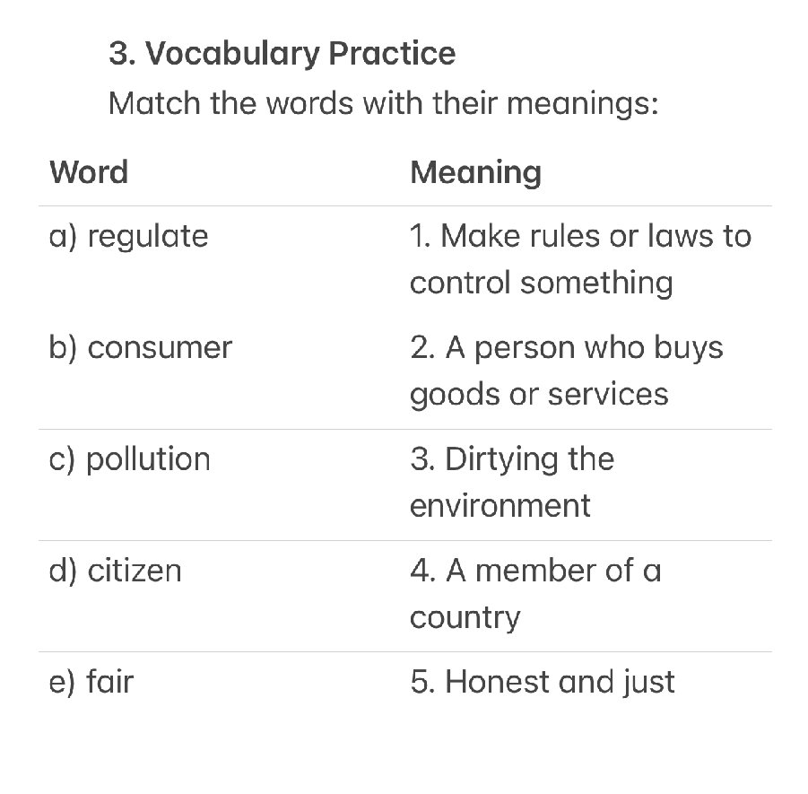 3. Vocabulary Practice Match the words with | StudyX