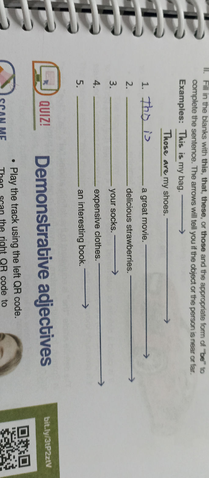 II. Fill in the blanks with this, that, | StudyX