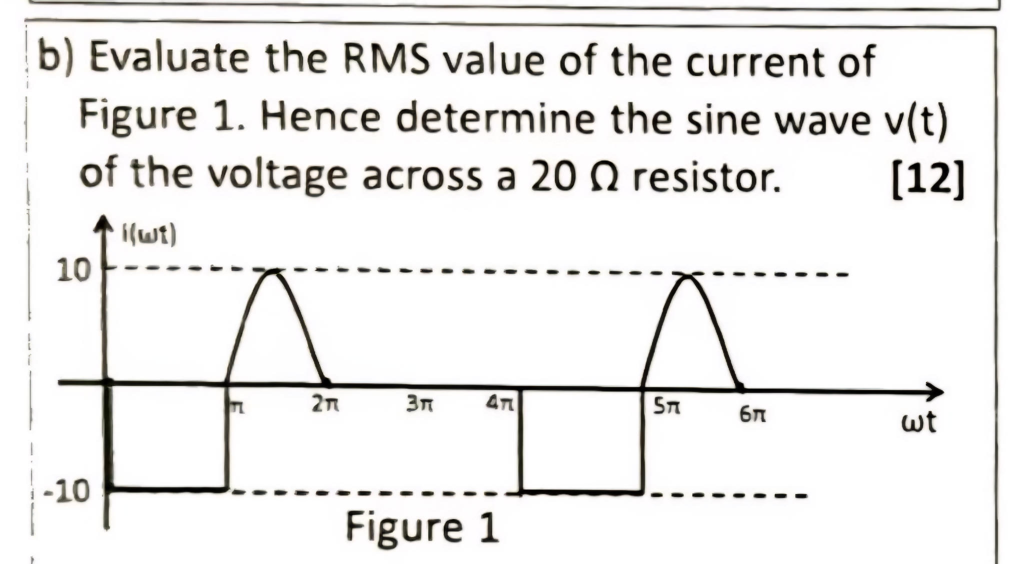 b) Evaluate the RMS value of the current of | StudyX