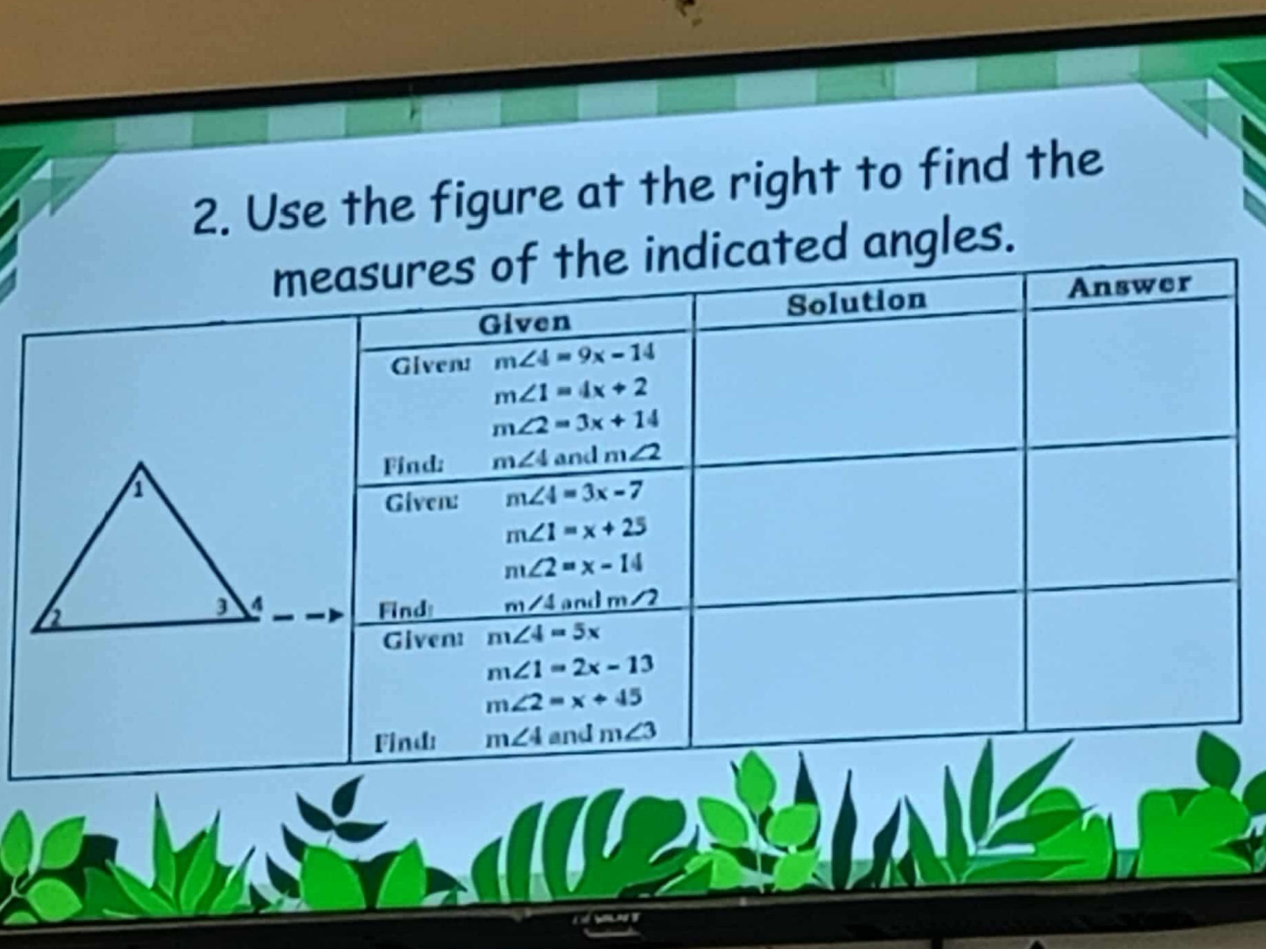 2. Use the figure at the right to find the | StudyX