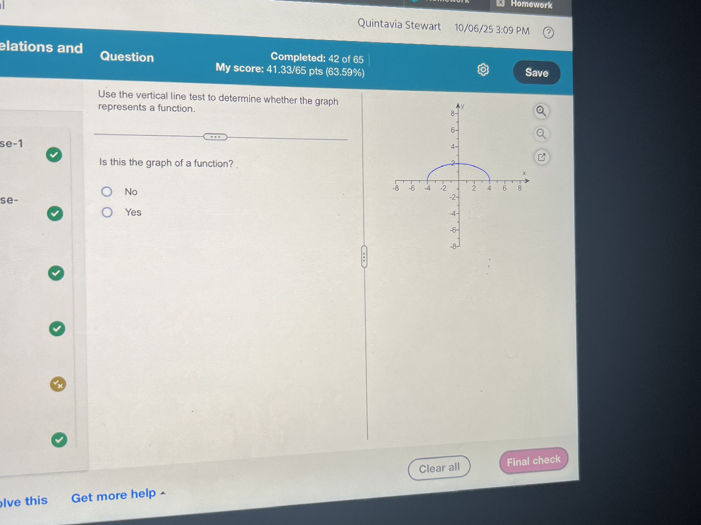 Use the vertical line test to determine | StudyX