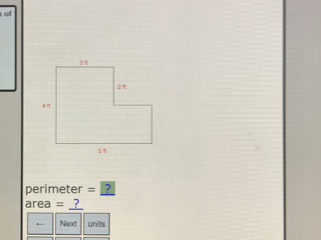 Find the perimeter and area of the shape | StudyX