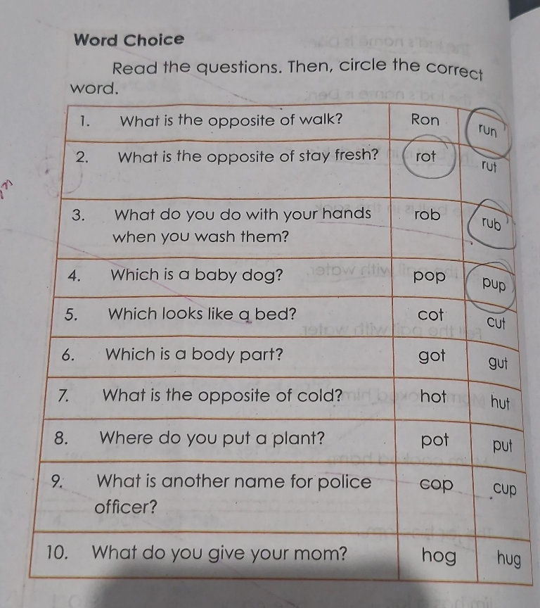 Word Choice Read the questions. Then, | StudyX