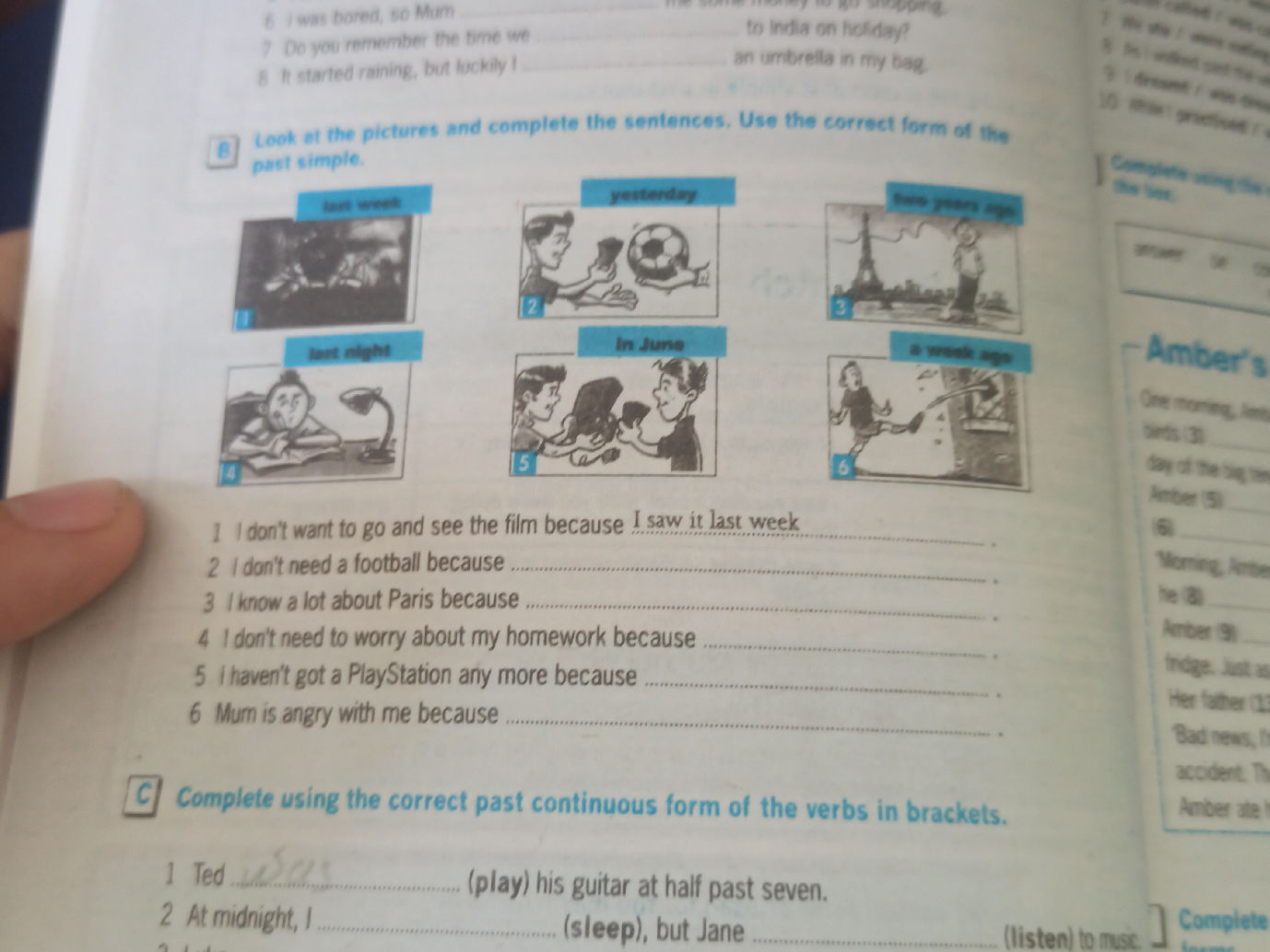Look at the pictures and complete the | StudyX