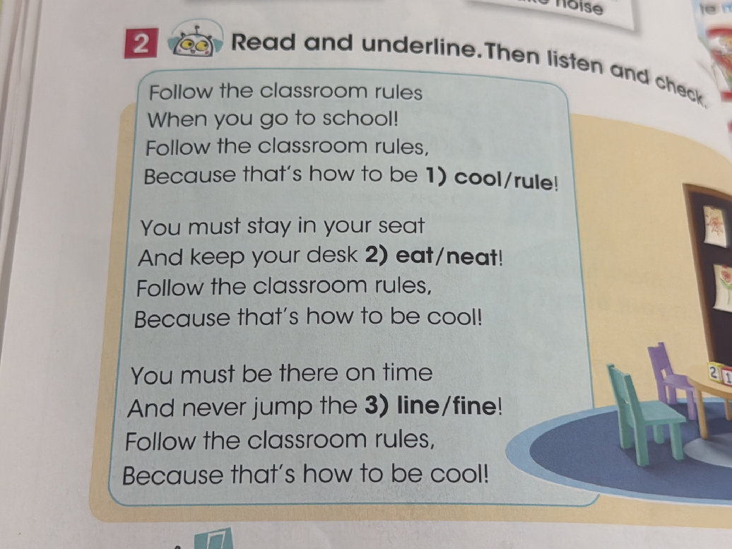 Underline Rules 2 Read and underline. Then listen and check. | StudyX