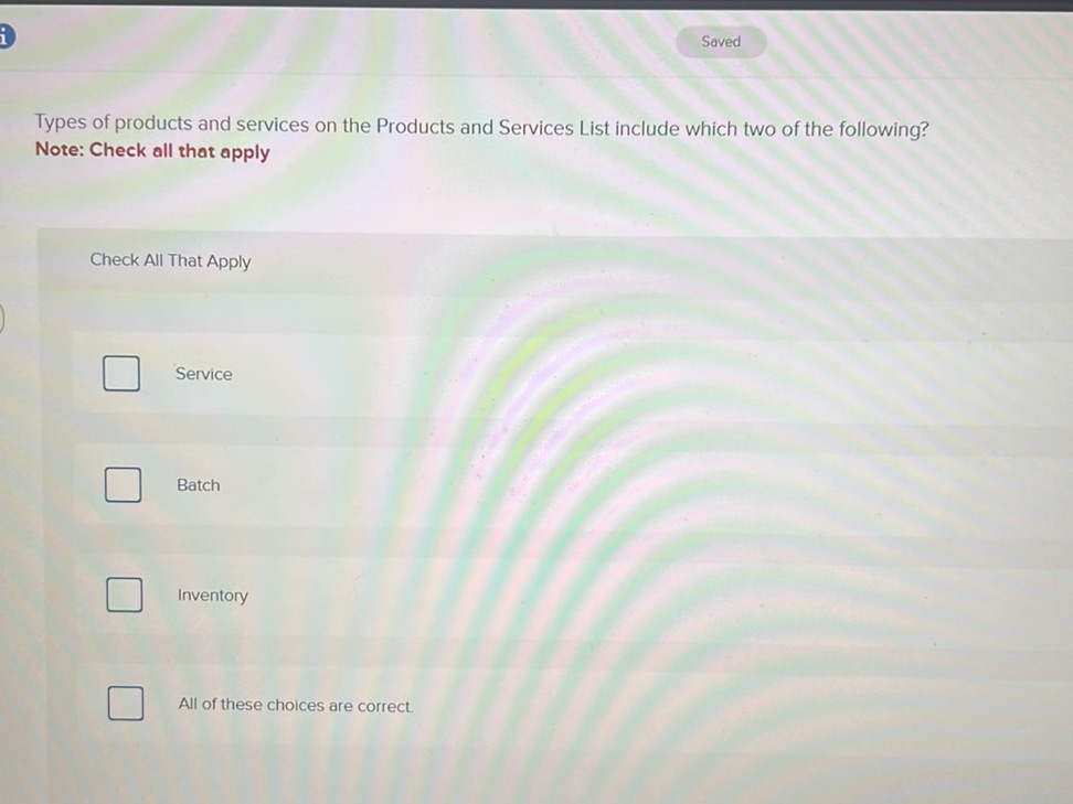 Types of products and services on the | StudyX
