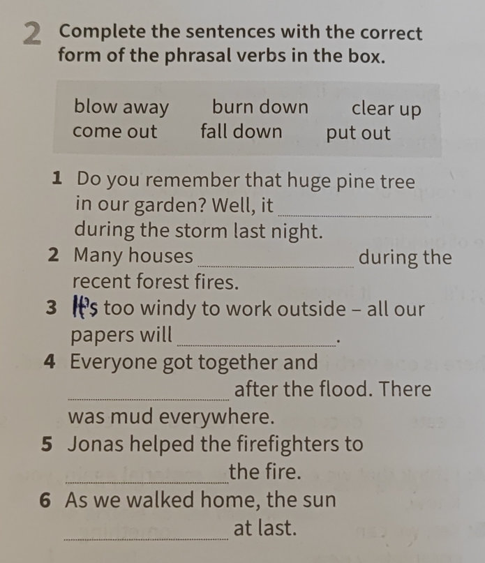 2 Complete the sentences with the correct | StudyX