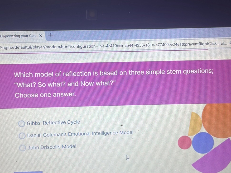 Which model of reflection is based on three | StudyX