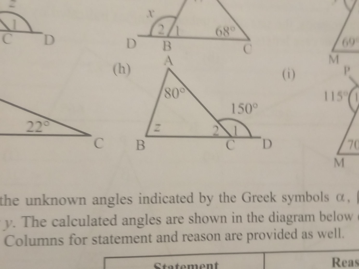 Find the unknown angles indicated by the | StudyX