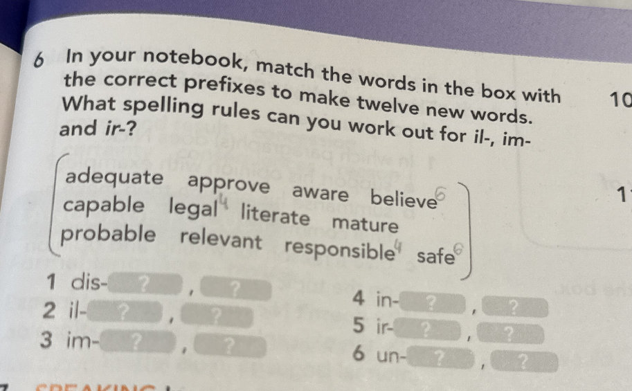 In your notebook, match the words in the box | StudyX