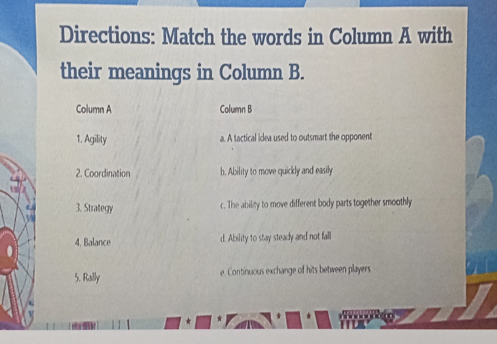 Directions: Match the words in Column A with | StudyX