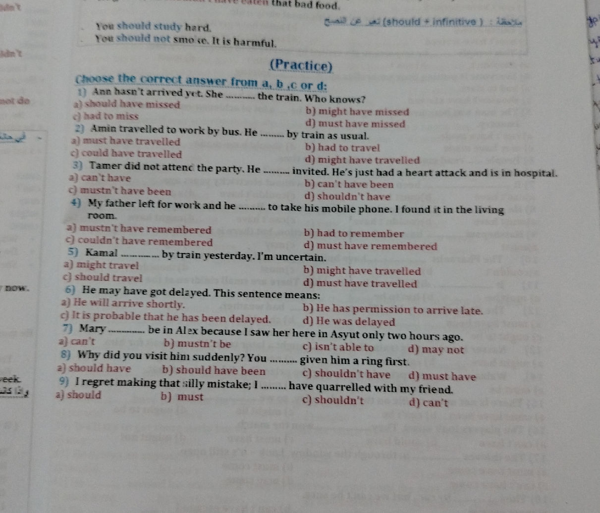 (Practice) Choose the correct answer from a, | StudyX