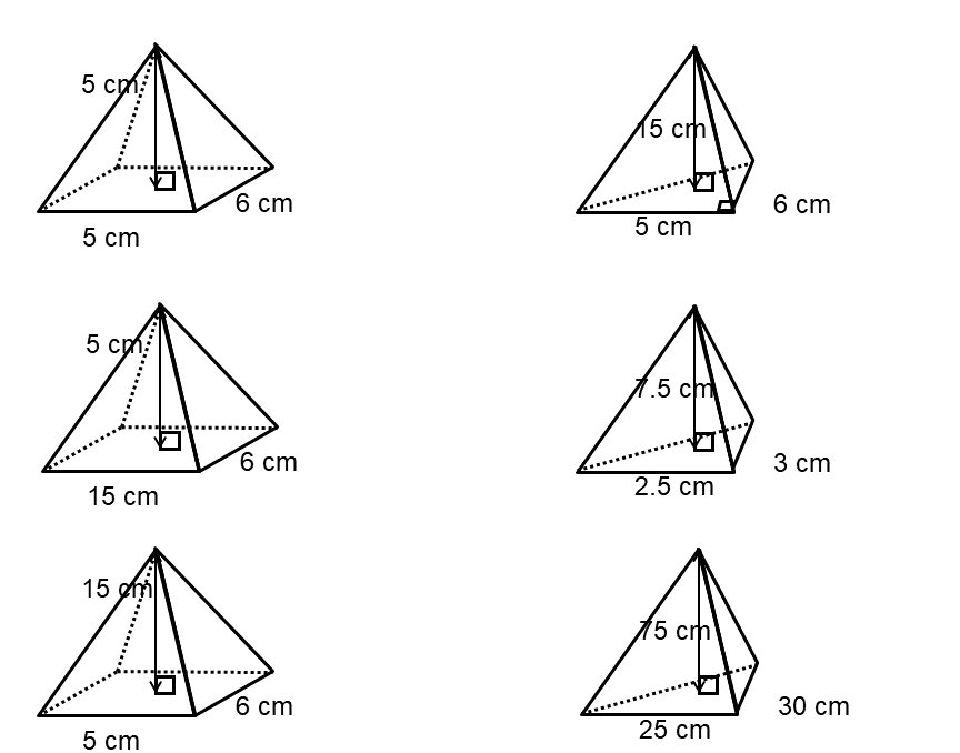Pyramid Dimensions Math The image shows several pyramids with | StudyX
