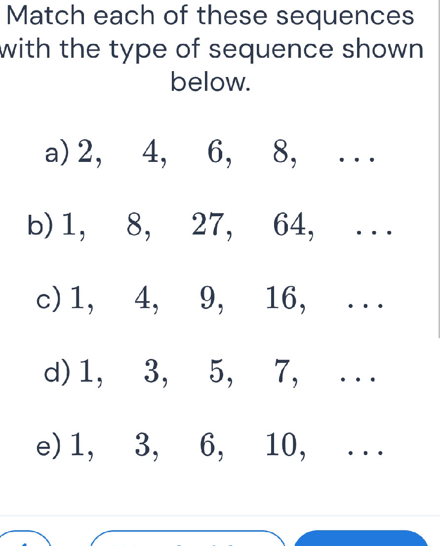Match each of these sequences with the type | StudyX