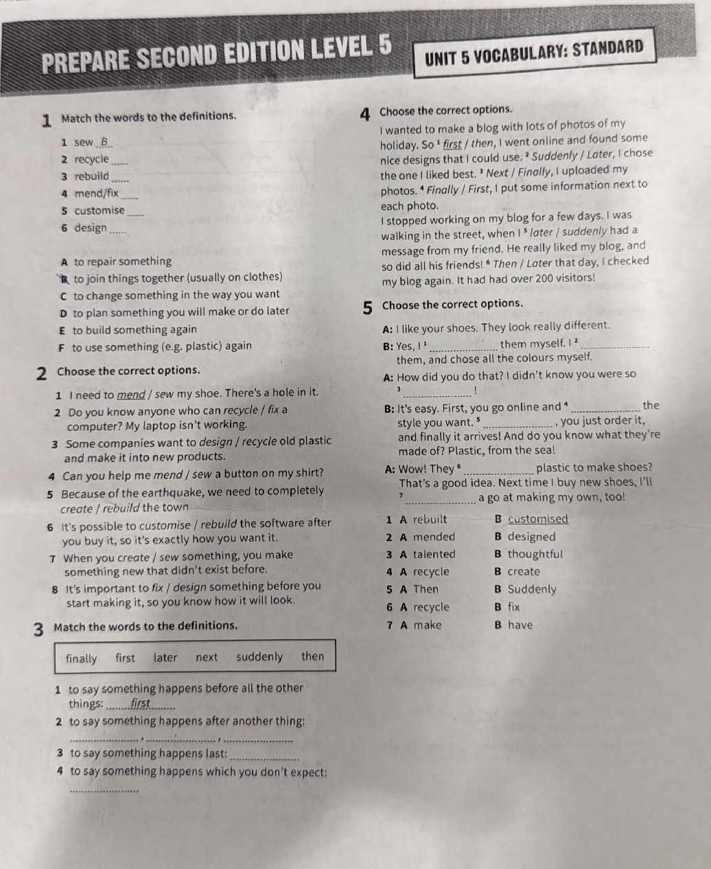 3 Match the words to the definitions. | StudyX