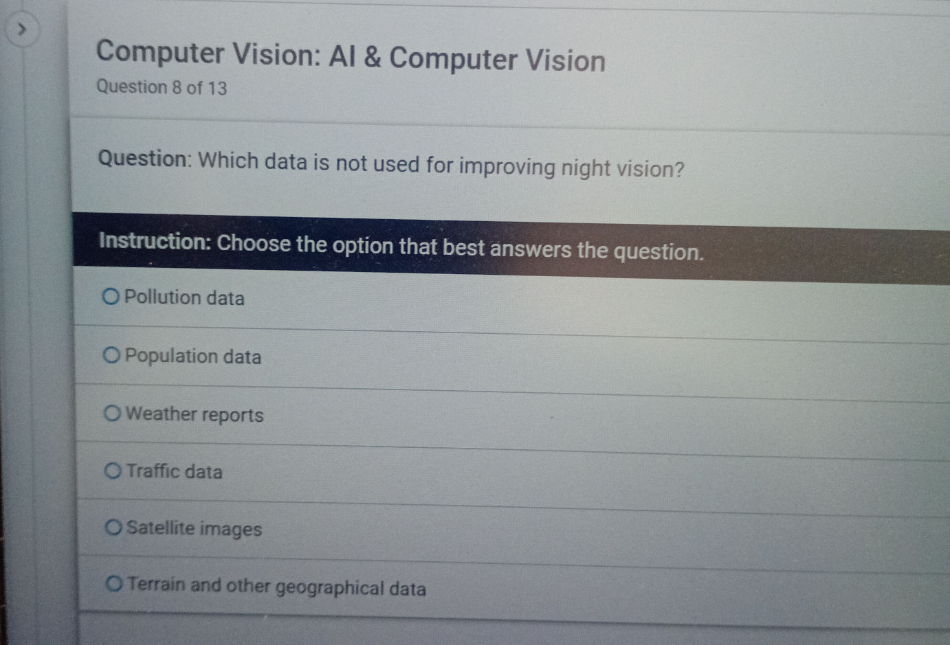 Question: Which data is not used for | StudyX
