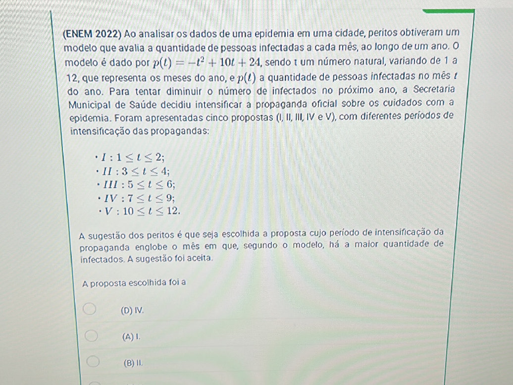 (ENEM 2022) Ao analisar os dados de uma | StudyX