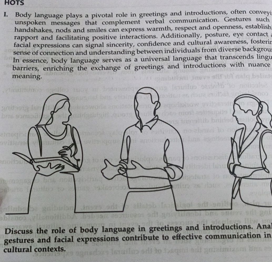 I. Body language plays a pivotal role in | StudyX