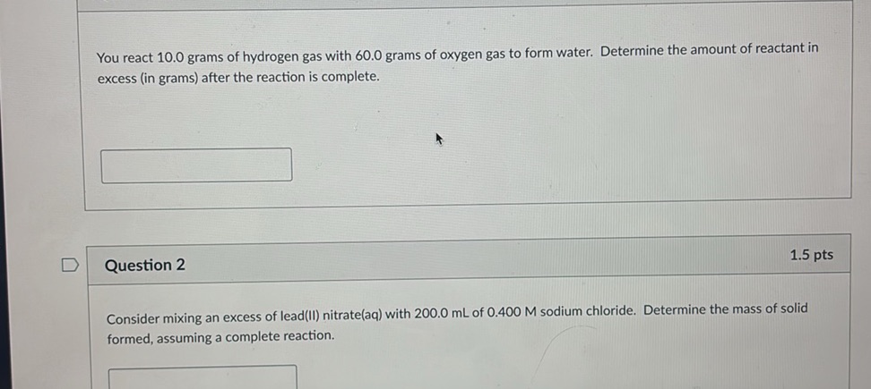 You react 10.0 grams of hydrogen gas with | StudyX