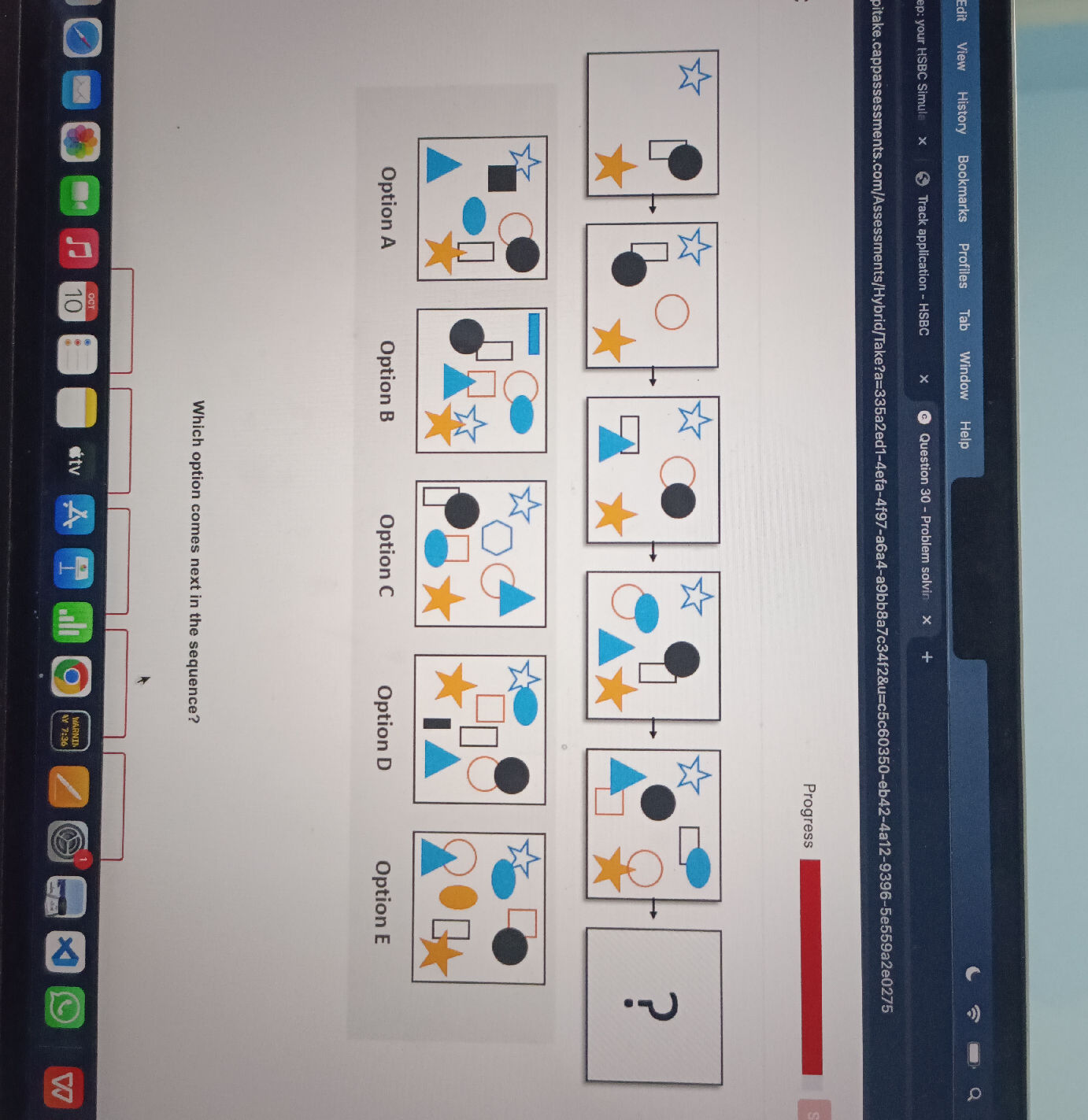 Which option comes next in the sequence? | StudyX