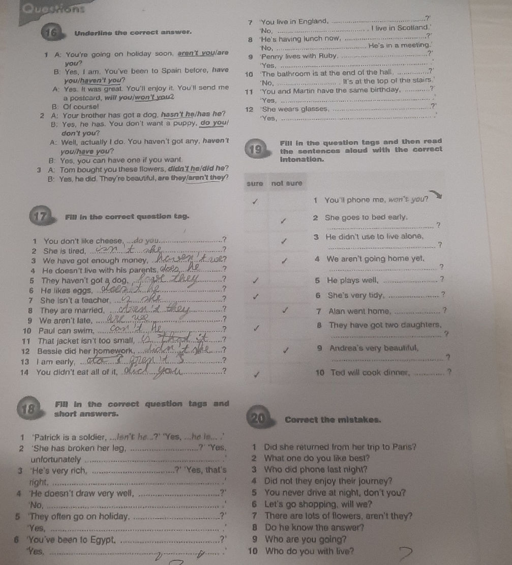 Underline Answer Underline the correct answer. 1 A: You're | StudyX