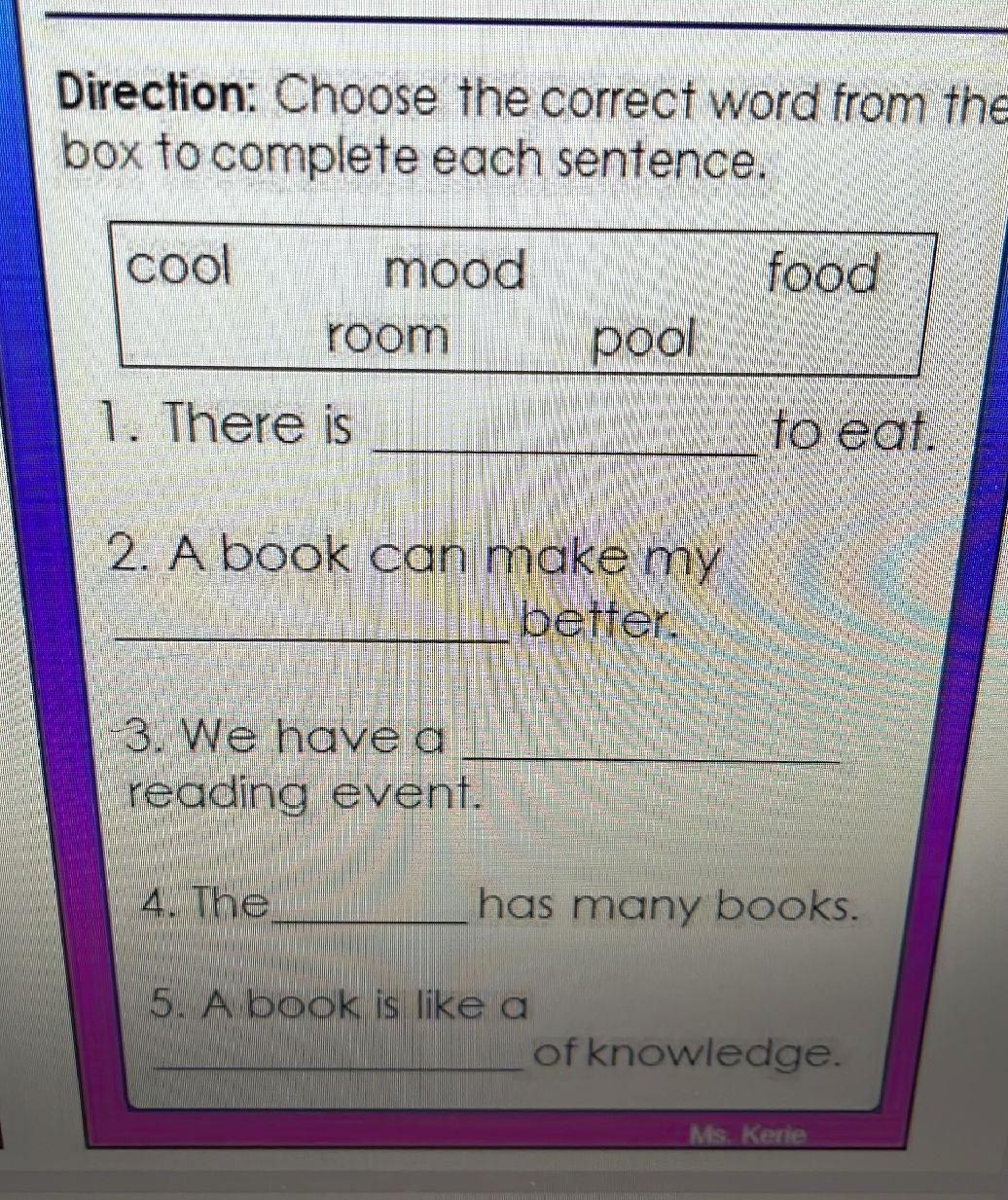 Direction: Choose the correct word from the | StudyX