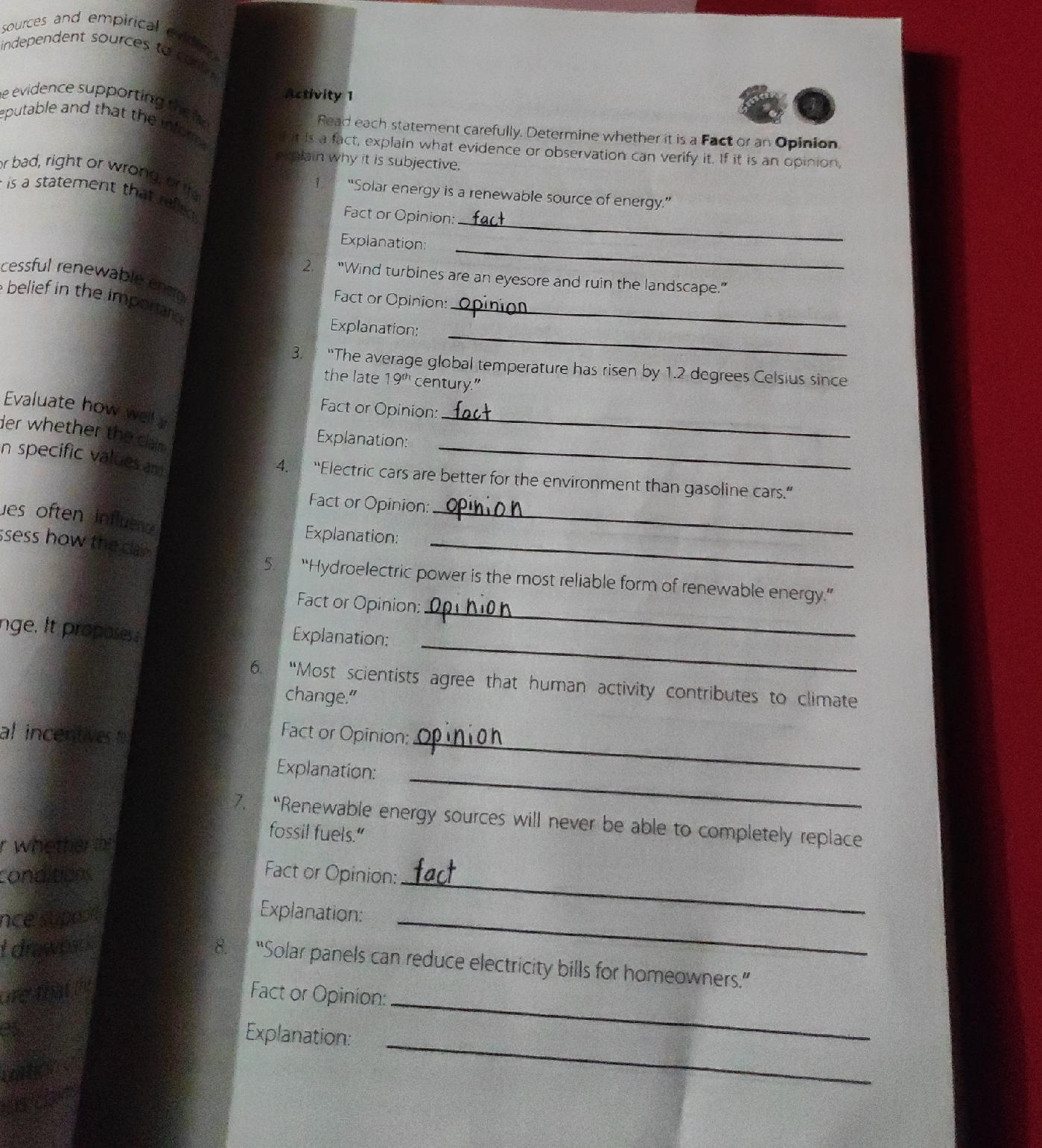 Read each statement carefully. Determine | StudyX