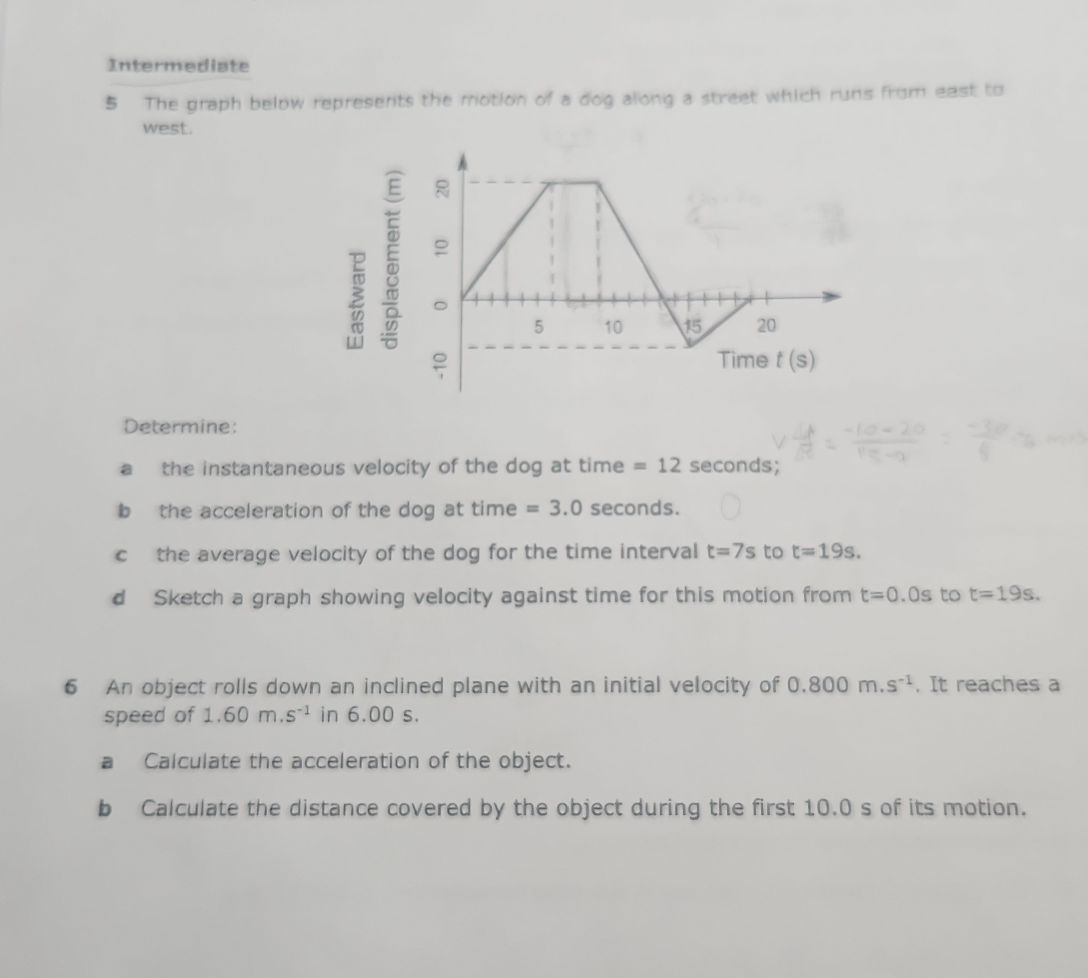 The graph below represents the motion of a | StudyX