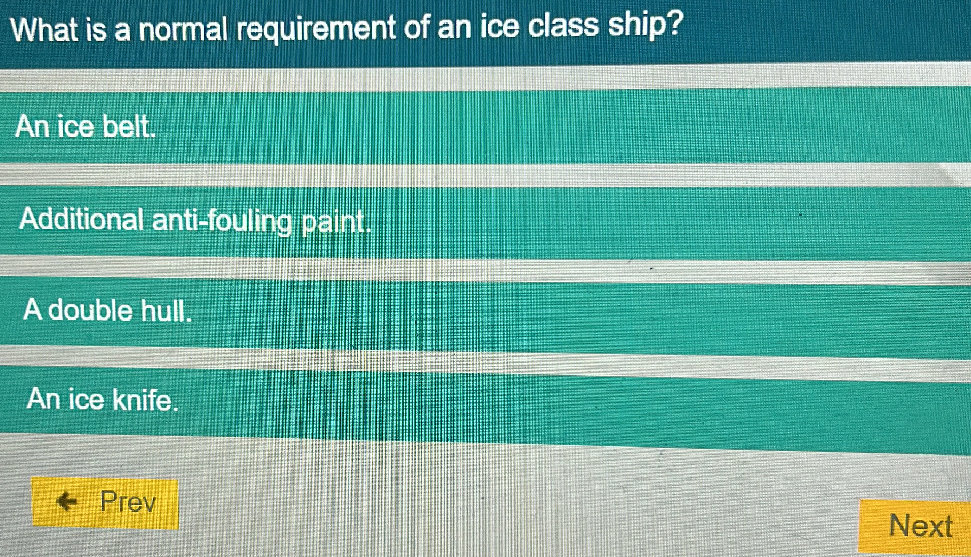What is a normal requirement of an ice class | StudyX