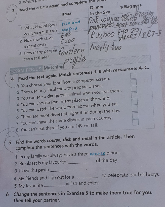 Read the article again and complete the | StudyX