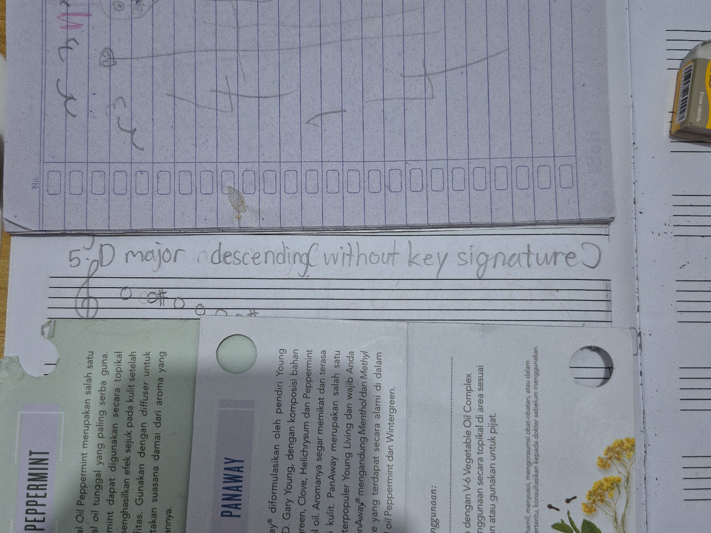 5. D major descending without key signature | StudyX
