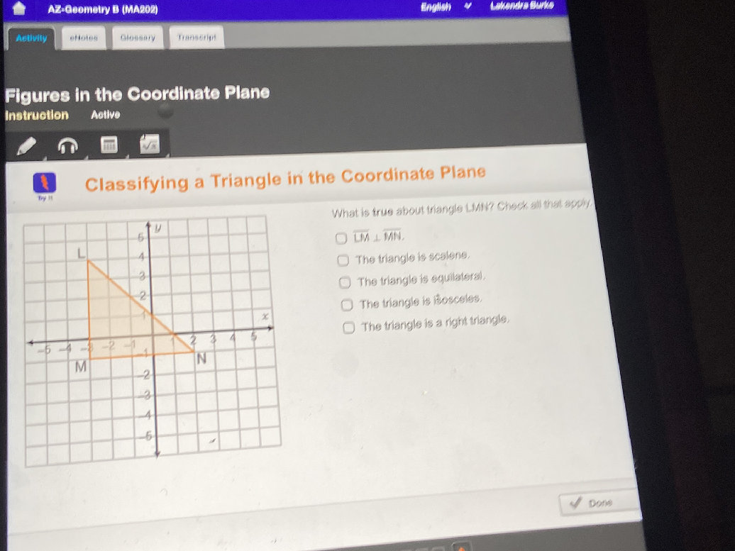 Triangle Mn Math What is true about triangle LMN? Check all | StudyX