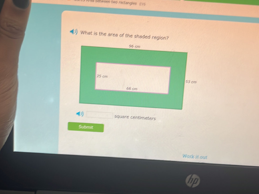 What is the area of the shaded region? The | StudyX